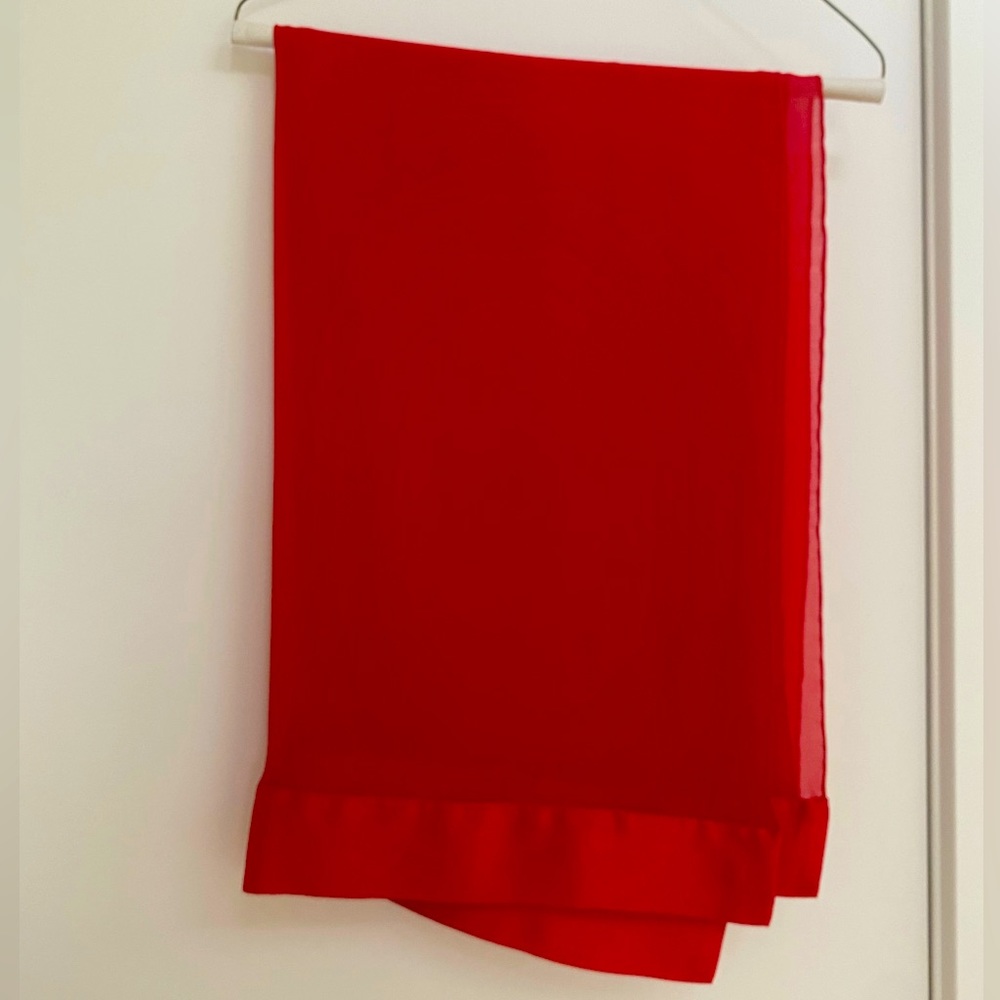 Franco Ferrari Red Silk Chiffon Wrap